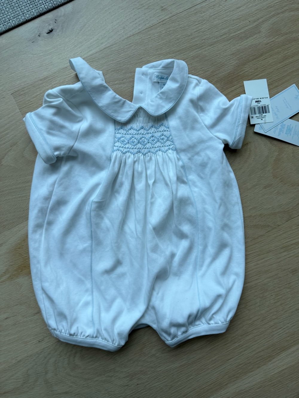 Ralph Lauren White Smocked One-Piece